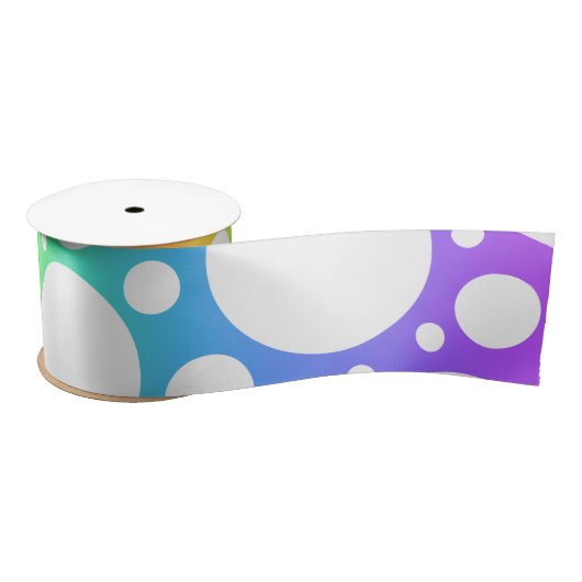 Regenbogen mit Polka Dots Satinband (Spule)