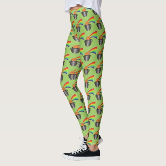Regenbogen mit Pot of Gold St. Patrick's Day Leggi Leggings (Links)