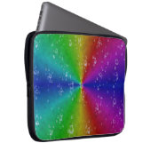 Regenbogen mit Regentropfen auf Elefantenhautoptik Laptopschutzhülle (Vorne Rechts)