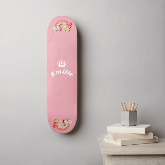 Regenbogen mit Relief Skateboard (Wandkunst)