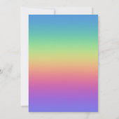 Regenbogen mit rosa Blume Einladung (Rückseite)