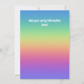 Regenbogen mit rosa Blume Einladung (Rückseite)