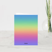 Regenbogen mit rosa Blume Leere Dankeskarte (Rückseite)