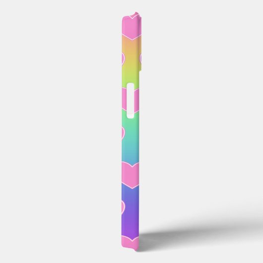 Regenbogen mit rosa Herzen Case-Mate iPhone Hülle (Rückseite / Rechts)