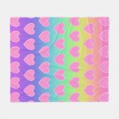 Regenbogen mit rosa Herzen Fleecedecke (Vorderseite (Horizontal))