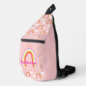 Regenbogen mit rosa Wolke Crossbody Bag (Rechte Ecke)