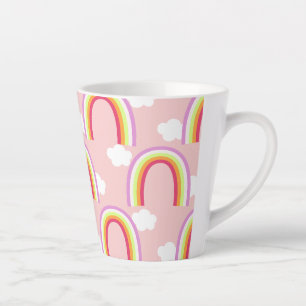 Regenbogen mit rosa Wolke Milchtasse