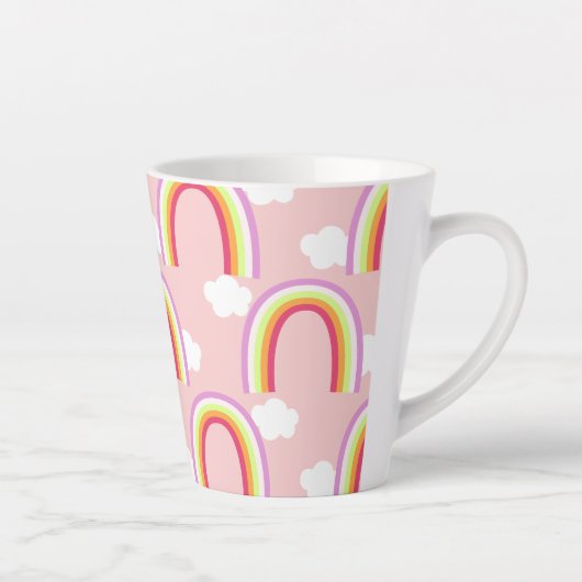 Regenbogen mit rosa Wolke Milchtasse (Rechts)