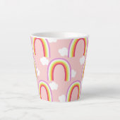 Regenbogen mit rosa Wolke Milchtasse (Vorderseite)