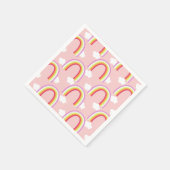 Regenbogen mit rosa Wolke Serviette (Ecke)