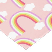 Regenbogen mit rosa Wolke Tischdecke (Schrägansicht)