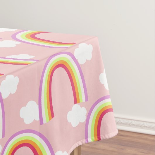 Regenbogen mit rosa Wolke Tischdecke (Beispiel)