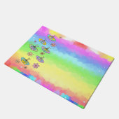 Regenbogen mit Schmetterlingen Fußmatte (Schrägansicht)