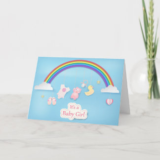 Regenbogen mit Spielzeug-Dusche Kinderkarte Karte