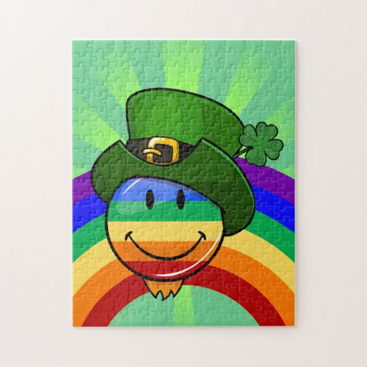 Regenbogen mit St Patrick Tageshut Puzzle (Vertikal)
