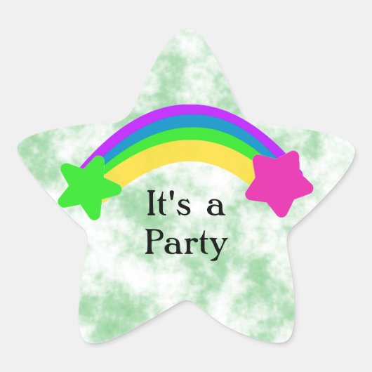 Regenbogen mit Stars Celebration Stern-Aufkleber (Vorderseite)