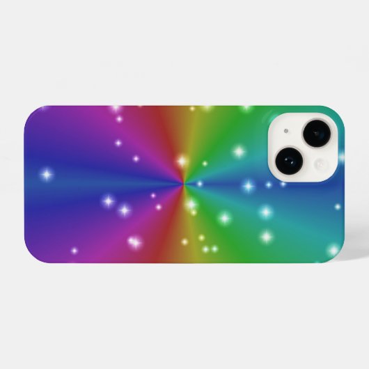 Regenbogen mit Sternen iPhone Hülle (Rückseite (Horizontal))