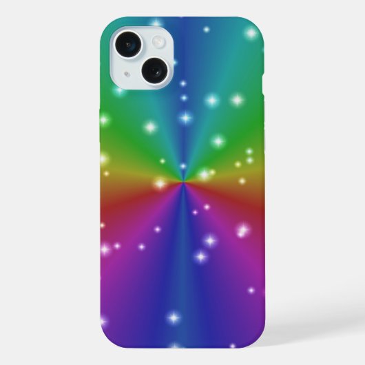 Regenbogen mit Sternen iPhone Hülle (Rückseite)