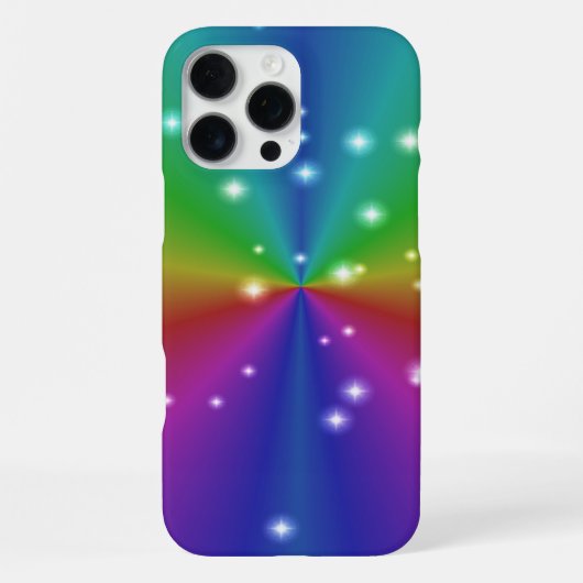 Regenbogen mit Sternen iPhone Hülle (Rückseite)