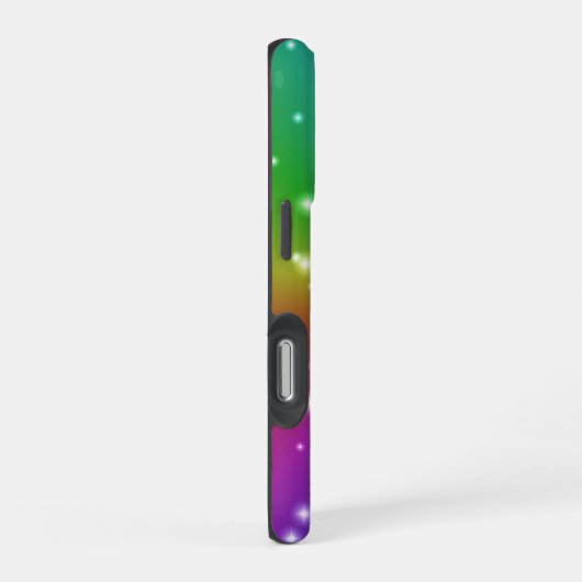 Regenbogen mit Sternen iPhone Hülle (Rechte Seite)