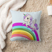 Regenbogen mit Unicorn Girly Throw Kissen (Decke)