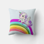 Regenbogen mit Unicorn Girly Throw Kissen (Rückseite)