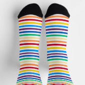 Regenbogen mit weißen Streifen farbig Socken (Oben)