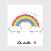 Regenbogen mit weißen Wolken Aufkleber (Blatt)