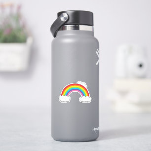 Regenbogen mit weißen Wolken Aufkleber