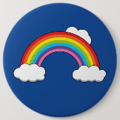 Regenbogen mit weißen Wolken Button (Vorderseite)