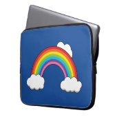 Regenbogen mit weißen Wolken Laptopschutzhülle (Vorderseite Links)