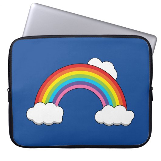 Regenbogen mit weißen Wolken Laptopschutzhülle (Vorderseite)