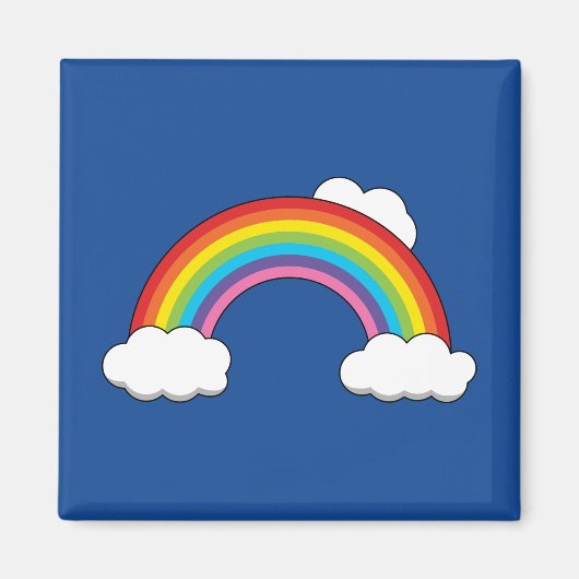 Regenbogen mit weißen Wolken Magnet (Vorne)