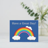 Regenbogen mit weißen Wolken | Personalisieren Feiertagspostkarte (Stehend Vorderseite)