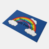 Regenbogen mit weißen Wolken | Personalisieren Fußmatte (Schrägansicht)