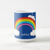 Regenbogen mit weißen Wolken | Personalisieren Kaffeetasse (Mittel)