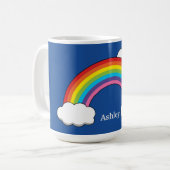 Regenbogen mit weißen Wolken | Personalisieren Kaffeetasse (Vorderseite Links)