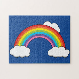Regenbogen mit weißen Wolken Puzzle