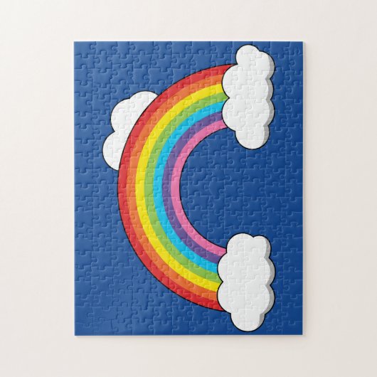 Regenbogen mit weißen Wolken Puzzle (Vertikal)
