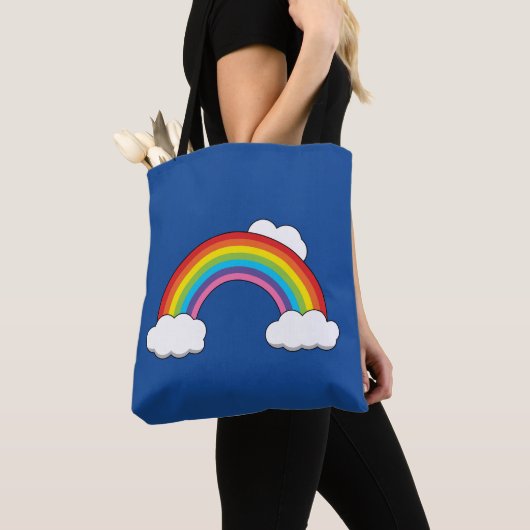 Regenbogen mit weißen Wolken Tasche (Von Nahem)