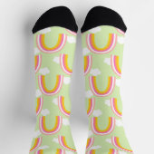 Regenbogen mit Wolke Hellgrün Socken (Oben)