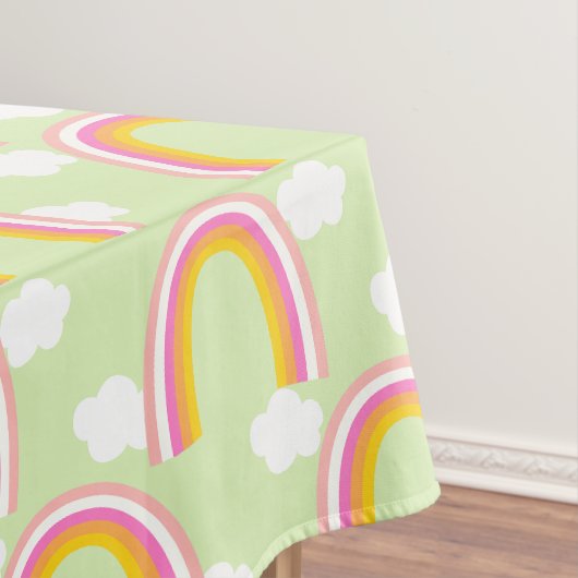 Regenbogen mit Wolke Hellgrün Tischdecke (Beispiel)