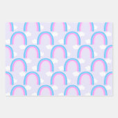 Regenbogen mit Wolke Helllila Geschenkpapier Set (Vorderseite)