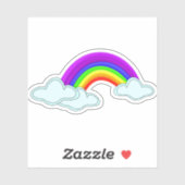 Regenbogen mit Wolken Aufkleber (Blatt)