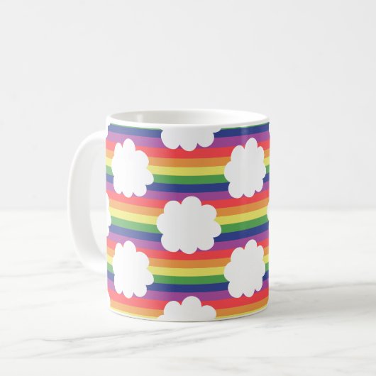 Regenbogen mit Wolken Kaffeetasse (Vorderseite Links)