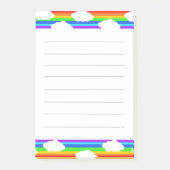 Regenbogen mit Wolken Post-it Klebezettel (Vorderseite)