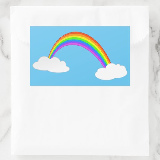 Regenbogen mit Wolken Rechteckiger Aufkleber (Tasche)