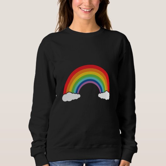 Regenbogen mit Wolken Sweatshirt (Vorderseite)