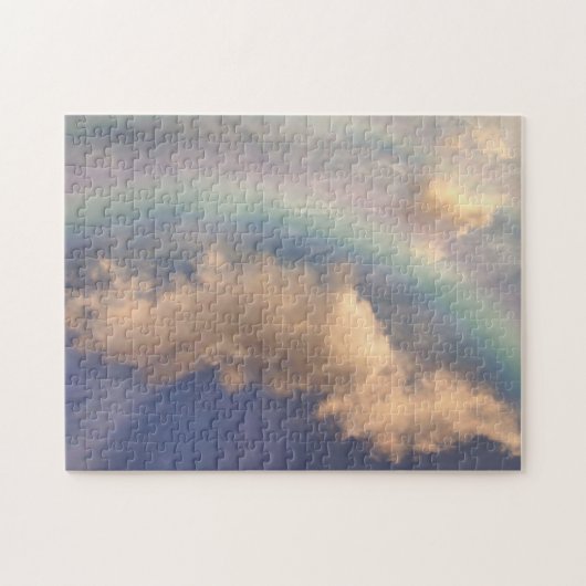 Regenbogen mit Wolken und blauem Himmel Puzzle (Horizontal)
