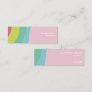 Regenbogen moderne farbenfrohe rosa Geschäftskarte Mini Visitenkarte